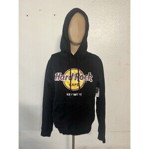 MENS BLACK PULLOVER HARD ROCK CAFE HOODIE KEY WEST SWEATSHIRT NWT SZ M
